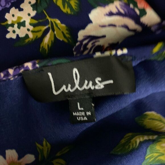 #141 LULUS Blue Floral Mini Dress - Picture 5 of 7